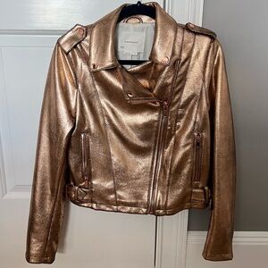 Anthropologie copper biker jacket